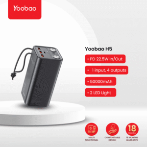 Yoobao H5 Compact PD Quick Charge 3.0 with Huge Capacity Power Bank (50000mAh/22.5W)