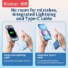 Yoobao LK10 10000mAh Mini Fast Charging Powerbank Built in Cables (Lightning & Type C) PD20W SCP22.5W Lilac Purple